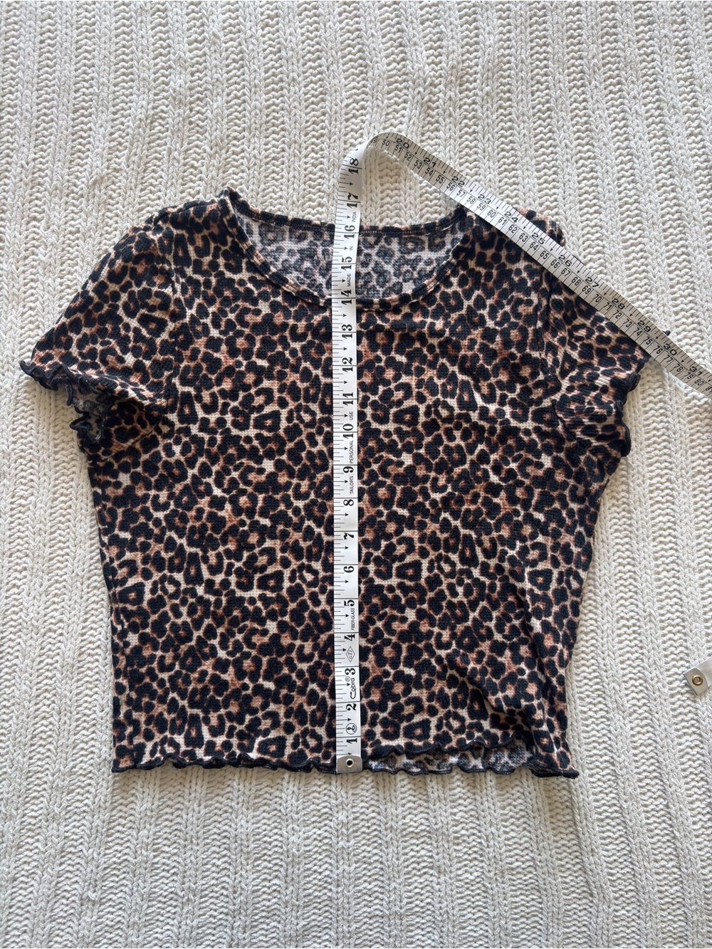 American Eagle Outfitters Leopard Print Crop Top - Brown/Black - Picture 5 of 6
